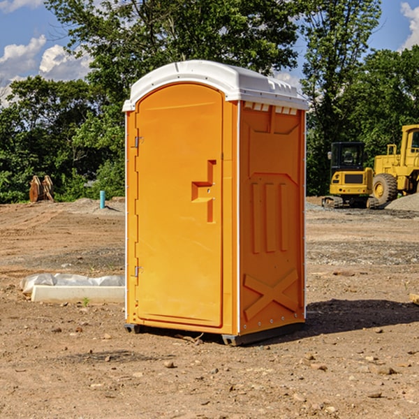 how often are the portable restrooms cleaned and serviced during a rental period in Olds IA